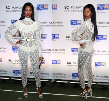 Model Jessica White's See Through Jumpsuit