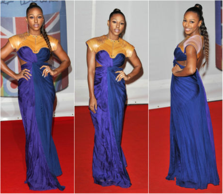 Check Out Alexandra Burke's Purple Dress To BRIT Awards