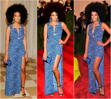 Solange Knowles In A Blue Kenzo Maxi Dress