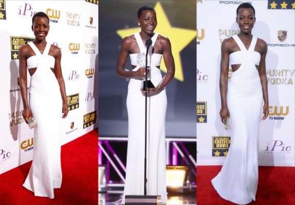 White Calvin Klein Dress: Lupita Nyong’o Outfit To Critics Choice Awards