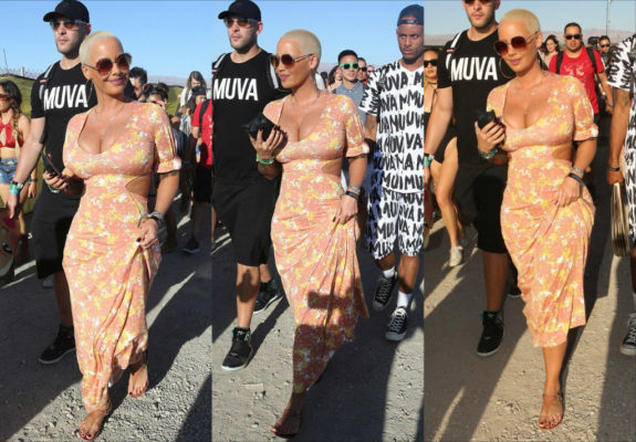 Amber Rose Shows Off Curves While Rocking A Floral Maxi Dress