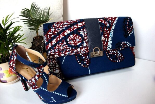 Make A Fashion Statement With These Matching African Print High Heels With Purses