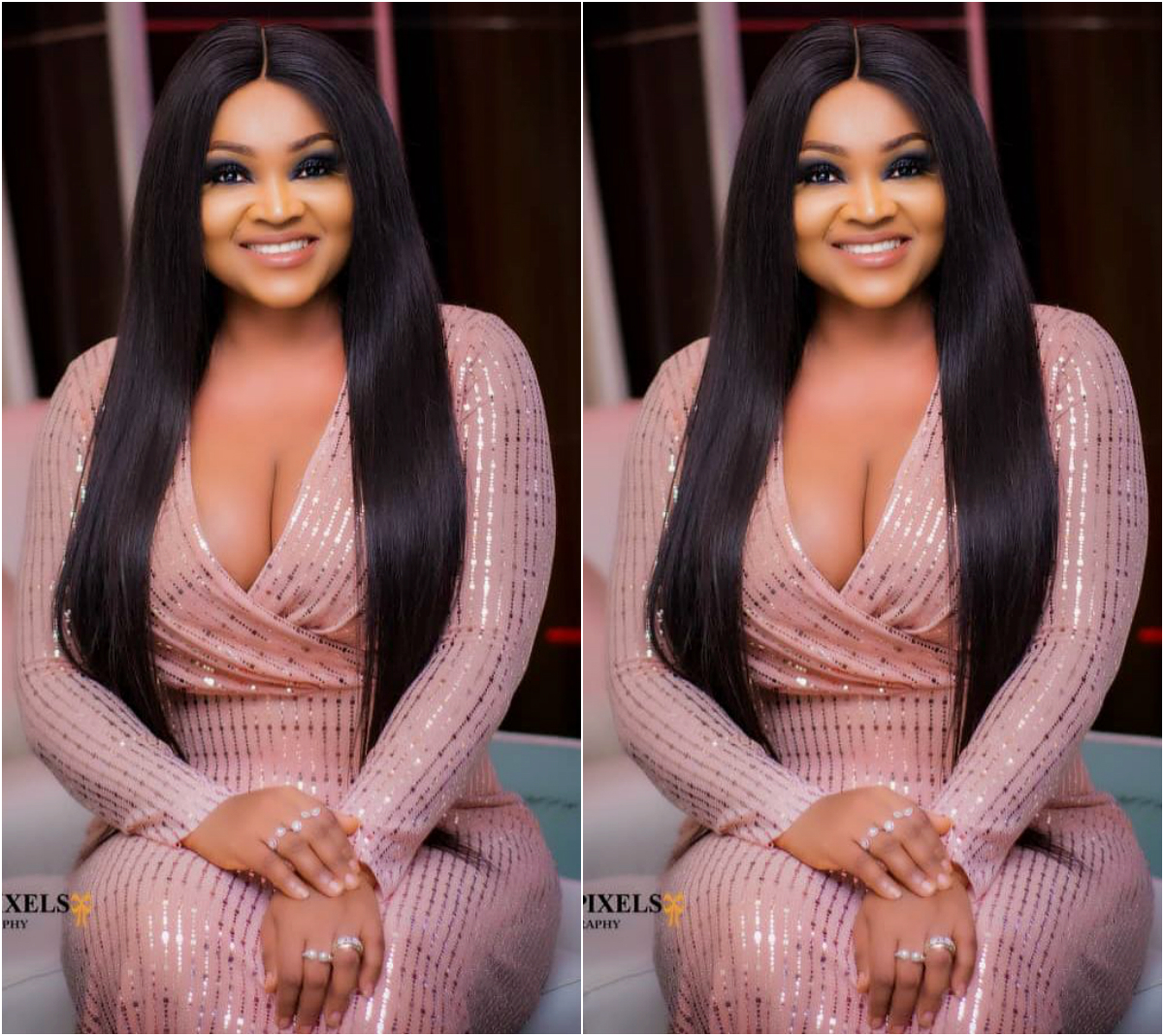 Mercy Aigbe's Cleavage opening dress To BON Awards