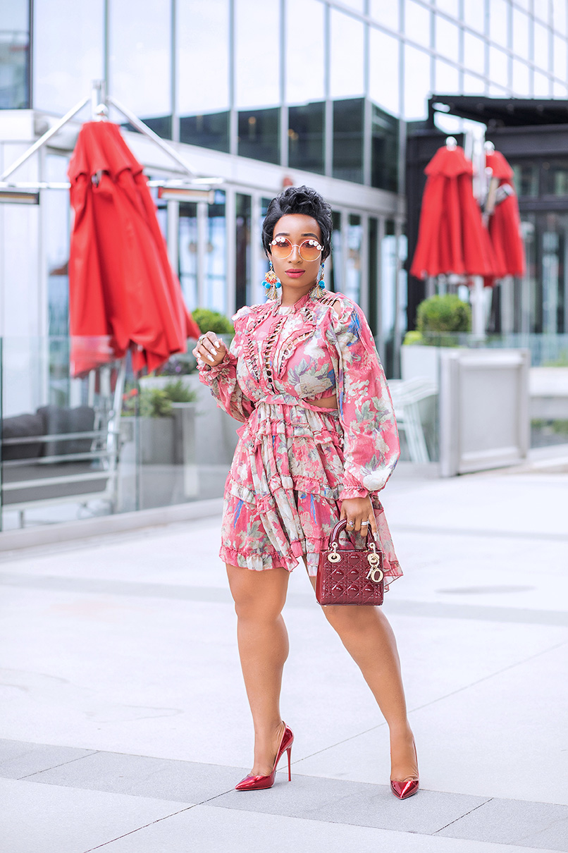 Stylish Floral Cut Out Dress For Summer Days