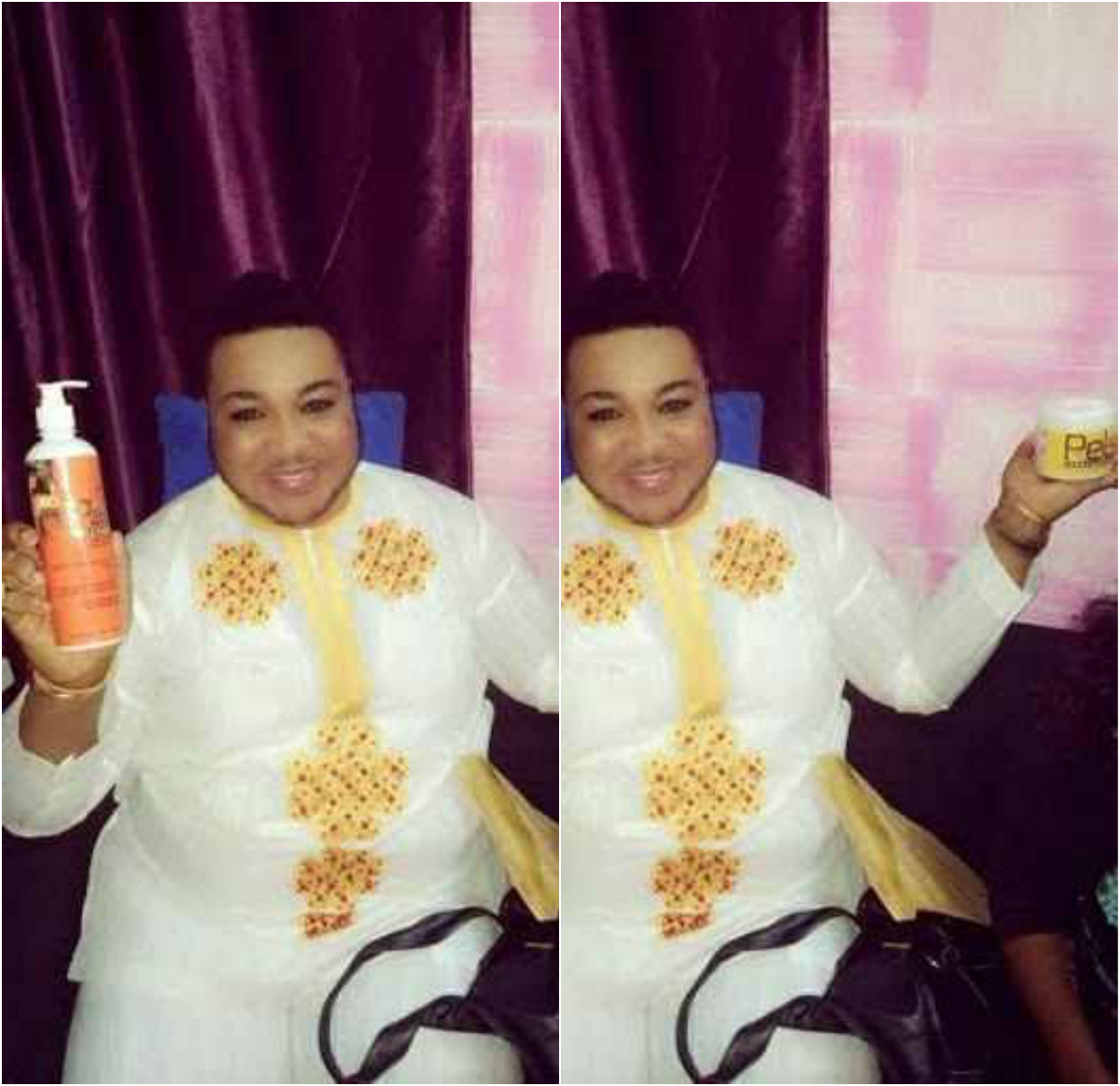 Nigerian Bleaching Expert Pele Okiemute Showcases Skin Lightening Products