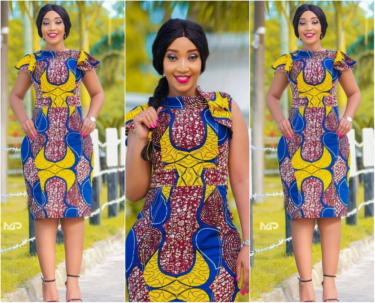 Ankara Knee Length Dresses For Fashionable Ladies