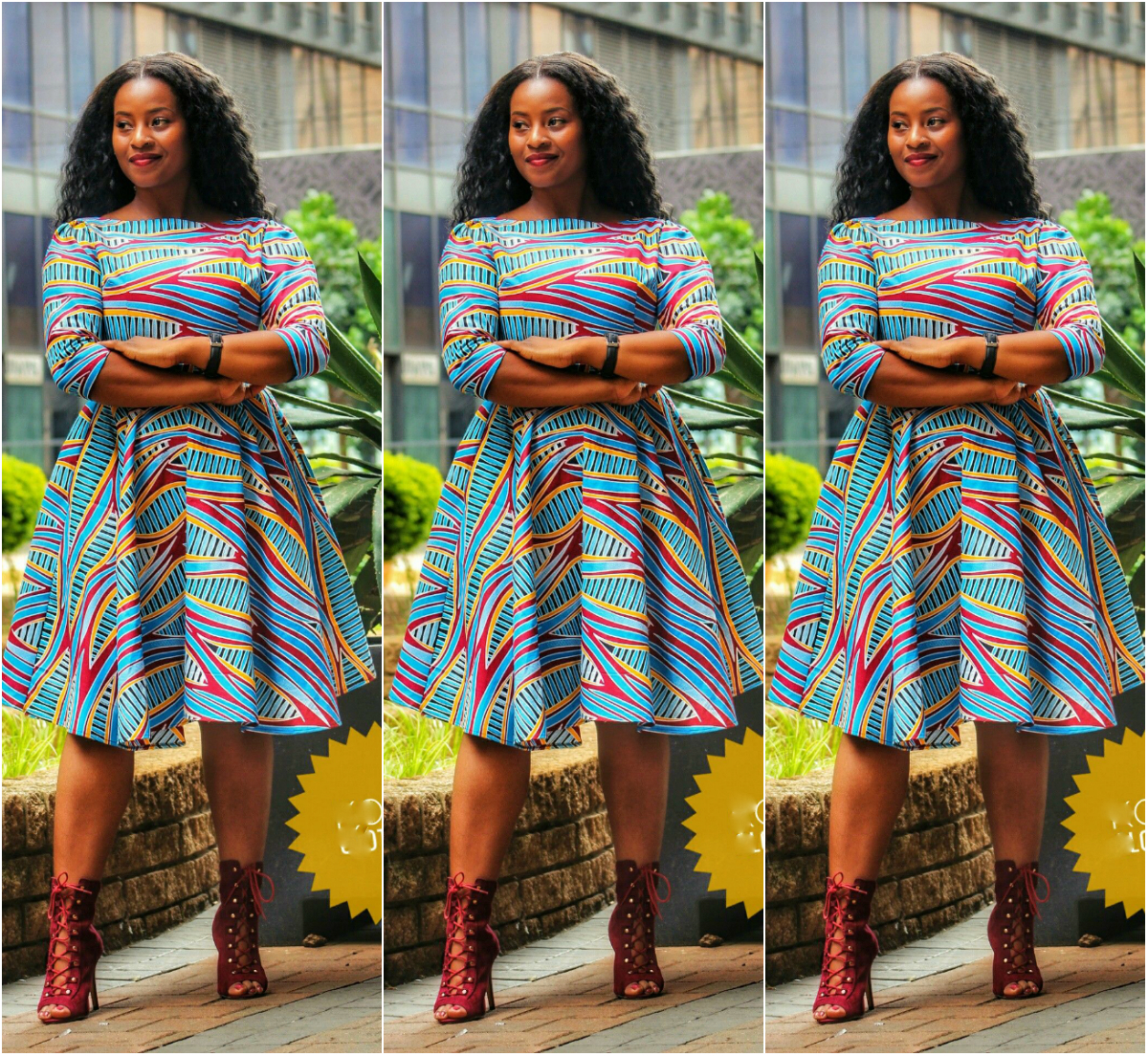 Ankara Knee Length Dresses For Fashionable Ladies