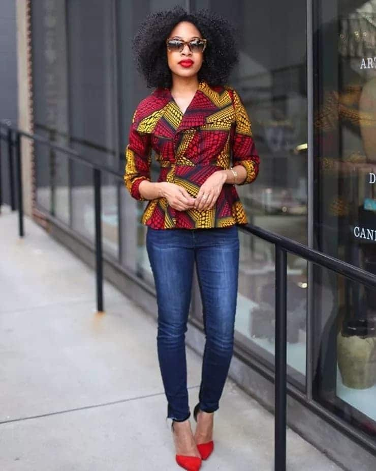 Women Fashion: Best Ways To Wear The Jean On Ankara Print Trend