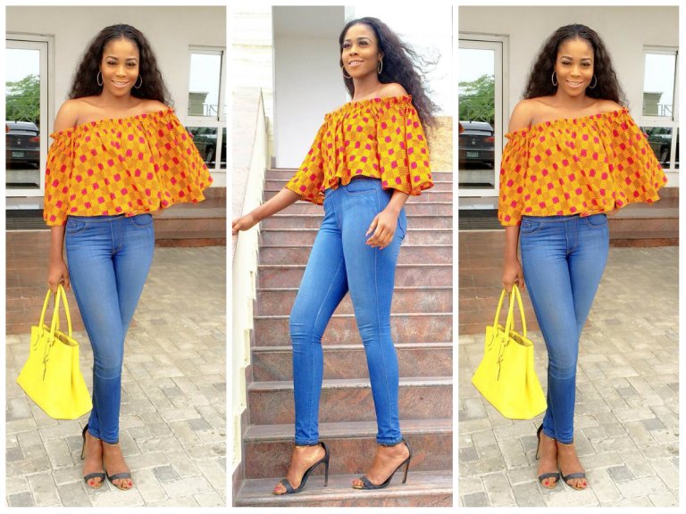 Trendy Ankara Tops And Jeans For Curvy Ladies