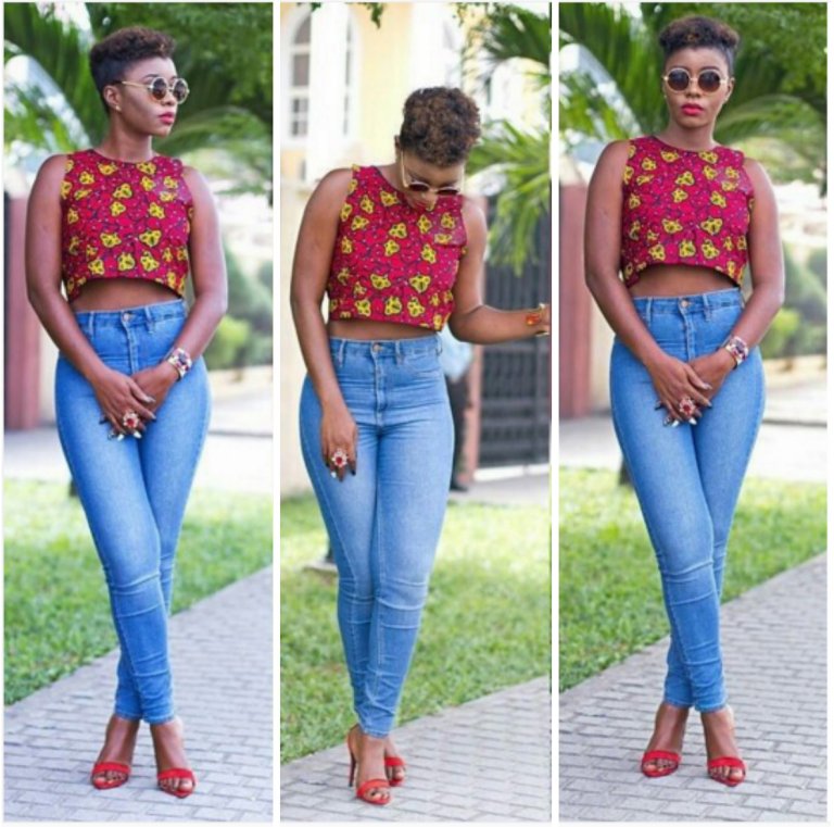 Trendy Ankara Tops And Jeans For Curvy Ladies