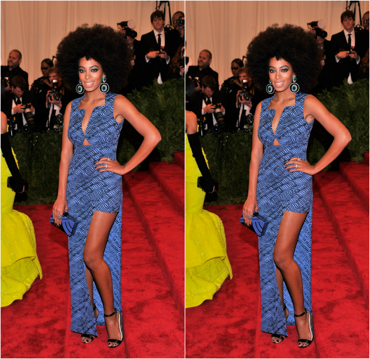 Solange Knowles In A Blue Kenzo Maxi Dress