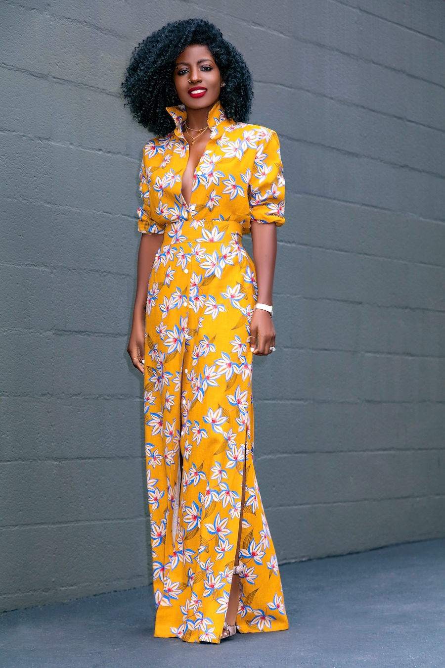 Yellow Floral Printed Maxi Dress From Style Pantry