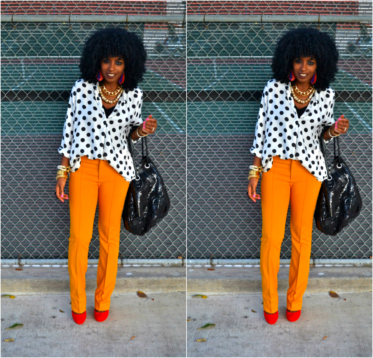 How To Rock Polka Dot Blouse With Folake Huntoon