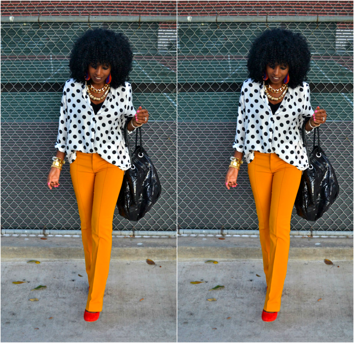 How To Rock Polka Dot Blouse With Folake Huntoon