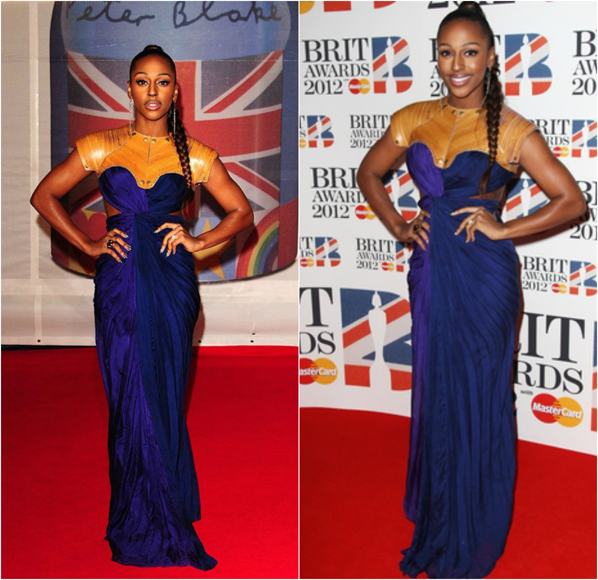 Check Out Alexandra Burke's Purple Dress To BRIT Awards