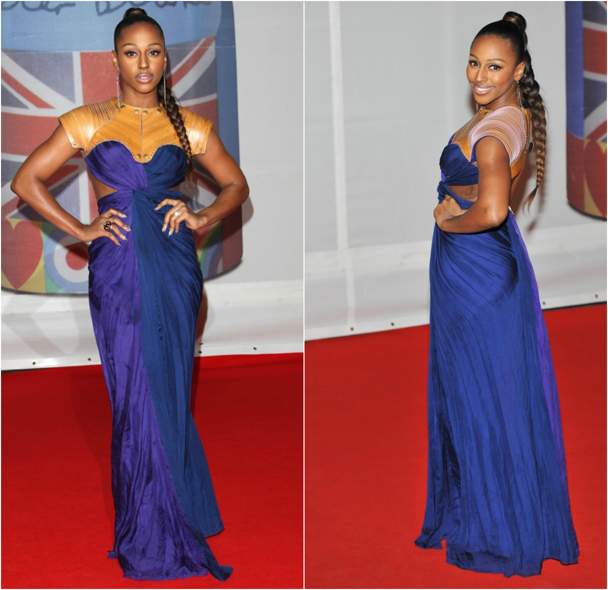 Check Out Alexandra Burke's Purple Dress To BRIT Awards