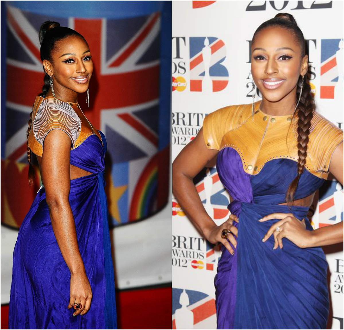 Check Out Alexandra Burke's Purple Dress To BRIT Awards