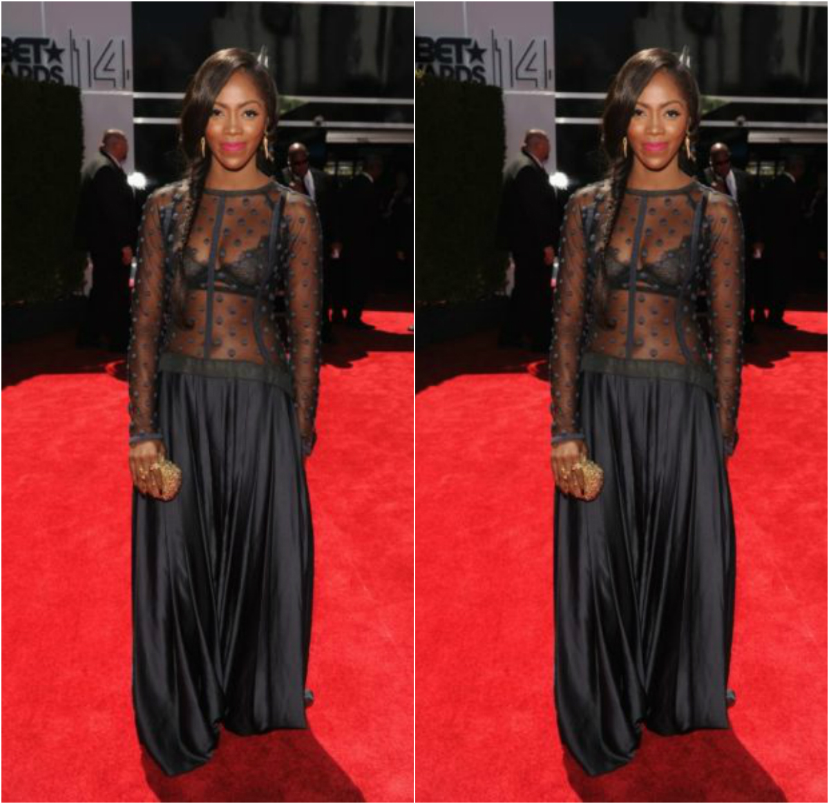 Tiwa Savage Sheer Maxi Dress To 2014 BET Awards