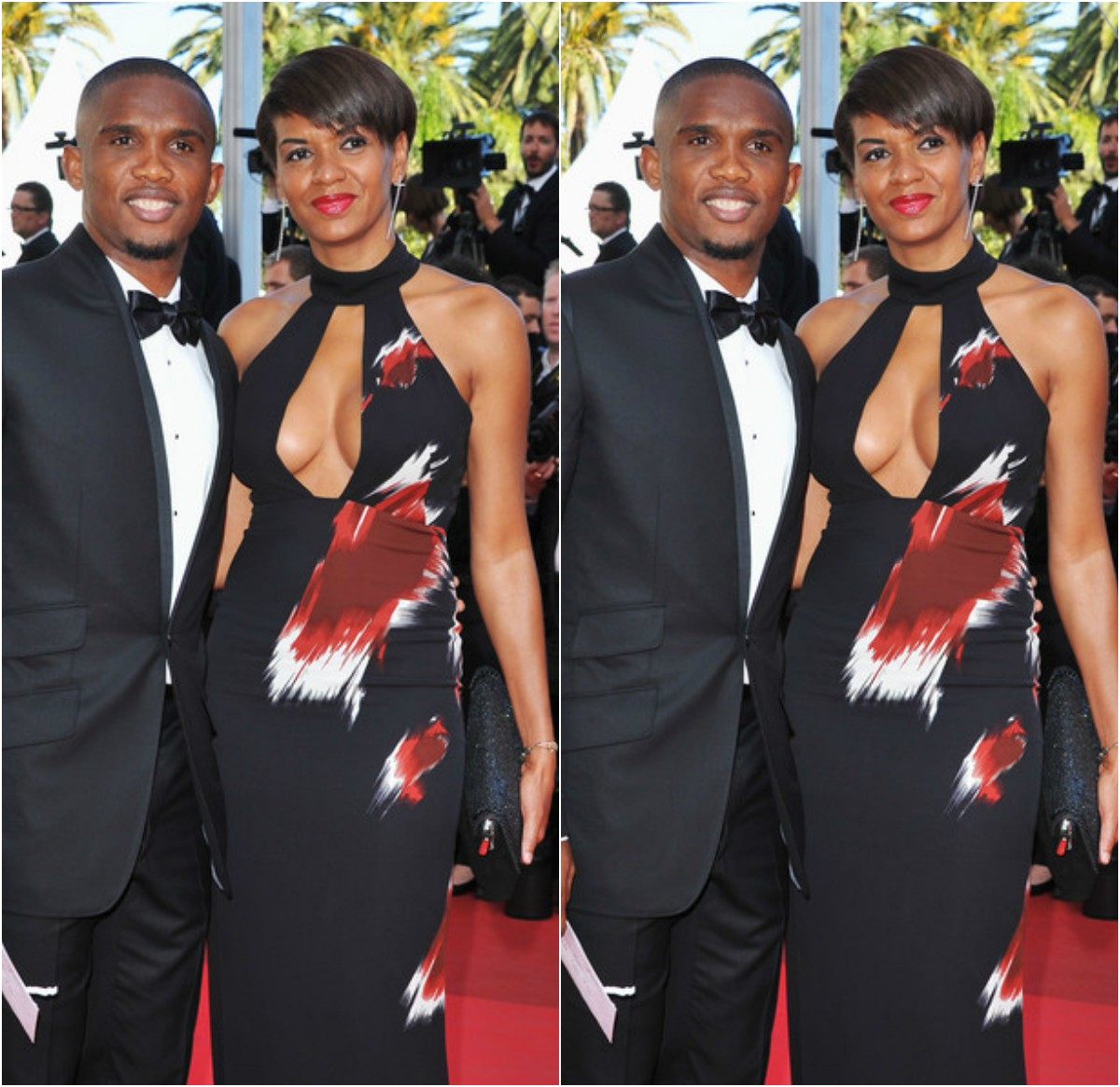 Georgette Eto'o Cleavage-Baring Maxi Dress