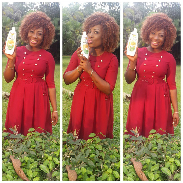 Ghanaian Actress Gloria Sarfo In A Wine Dress