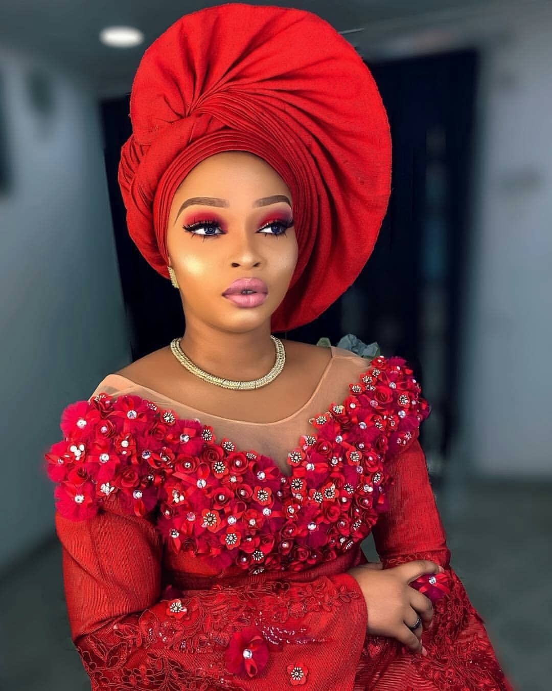 Red Gele Headgear: A Bold Fashion Accessory