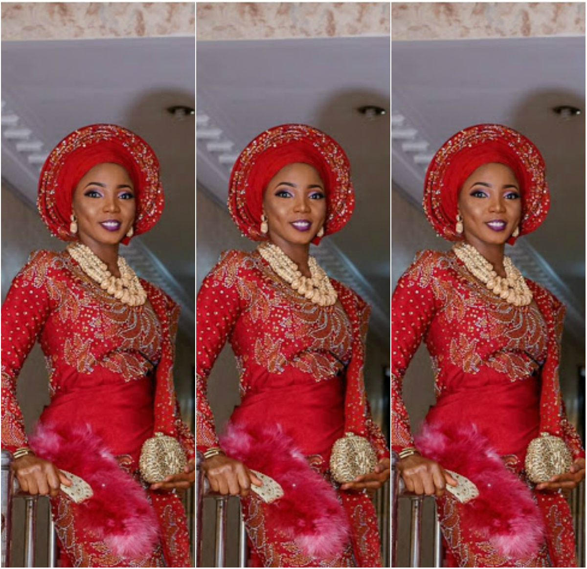 Red Gele Headgear: A Bold Fashion Accessory