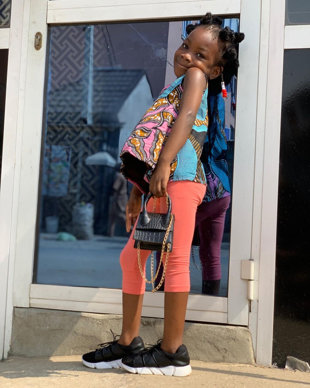 Cute Ankara Top And Plain Tight Style For Kids