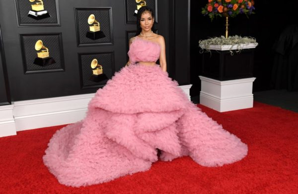 Elegant Pink Monsoori Outfit: Jhené Aiko Outfit To Grammys Awards