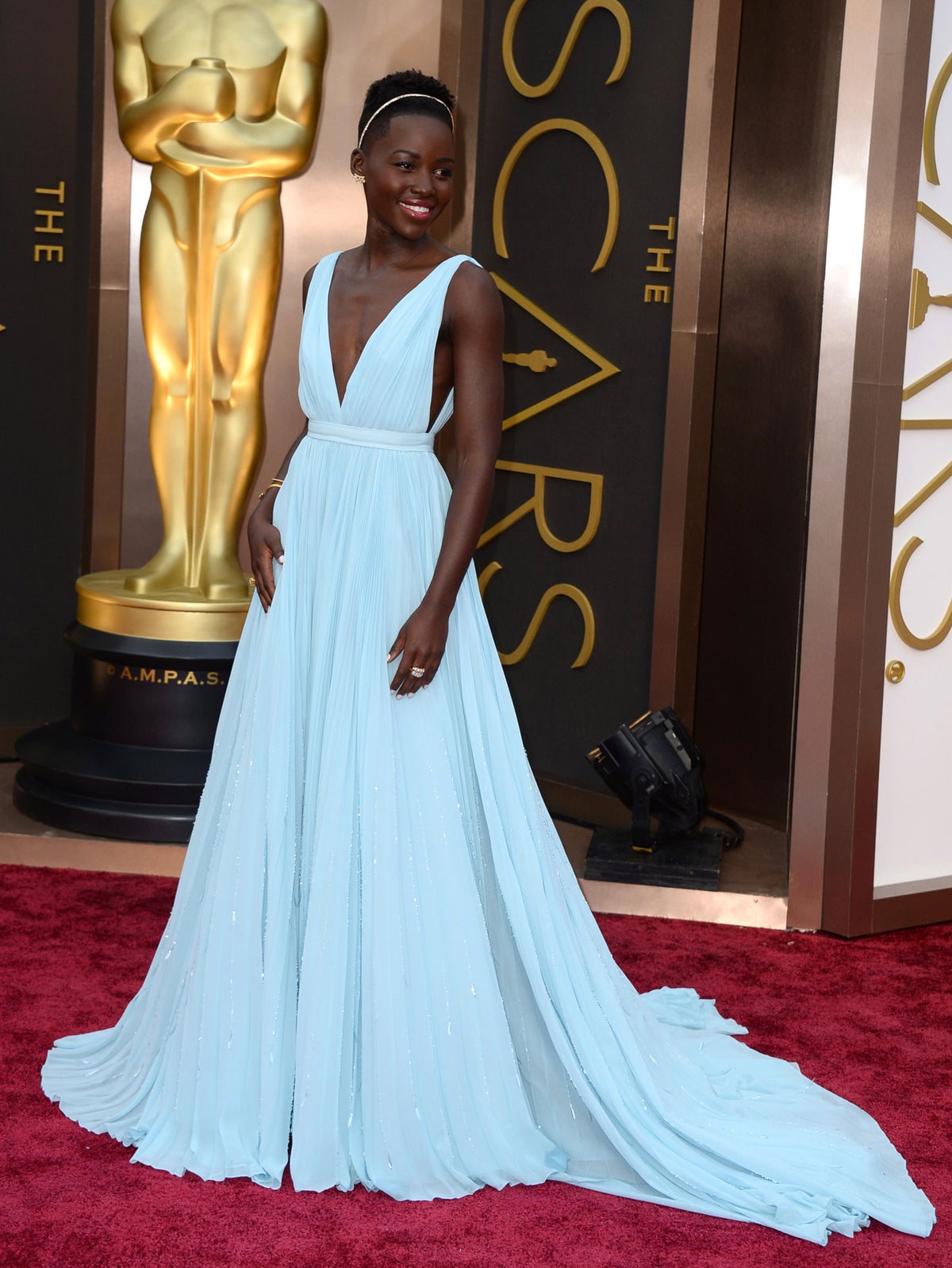 Enchanting Blue Dress: Lupita's Dress To The Oscars As She Wins