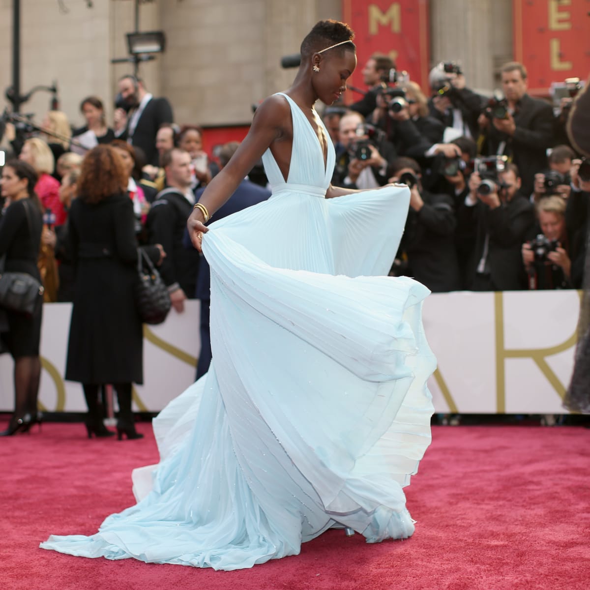 Enchanting Blue Dress: Lupita's Dress To The Oscars As She Wins