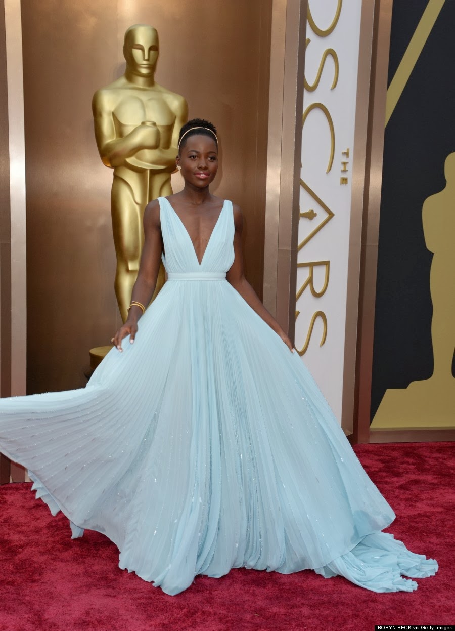 Enchanting Blue Dress: Lupita's Dress To The Oscars As She Wins