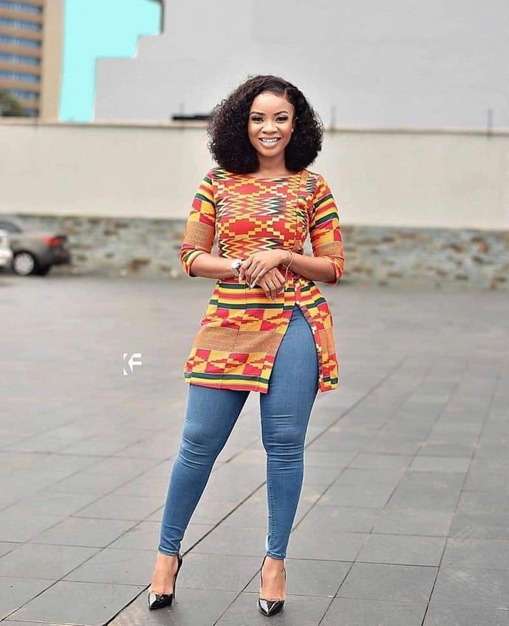 Jeans And Ankara Combination Styles For Women