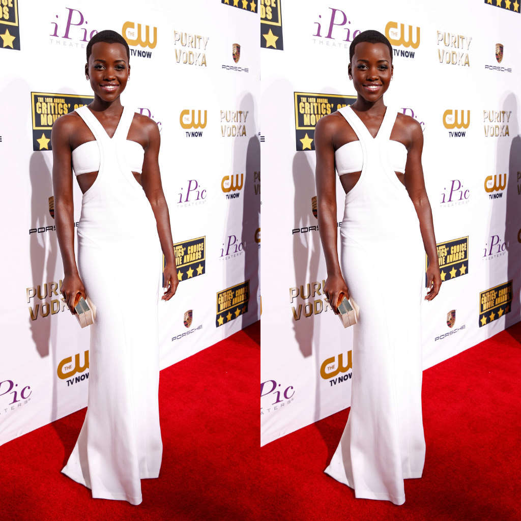 White Calvin Klein Dress: Lupita Nyong’o Outfit To Critics Choice Awards