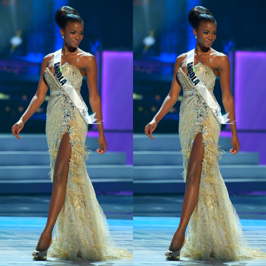 Stone Embedded Dress: Check Out Leila Lopes Gorgeous Outfit For Miss Universe 2011