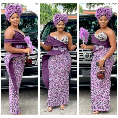 Purple Asoebi Style For Glam Events