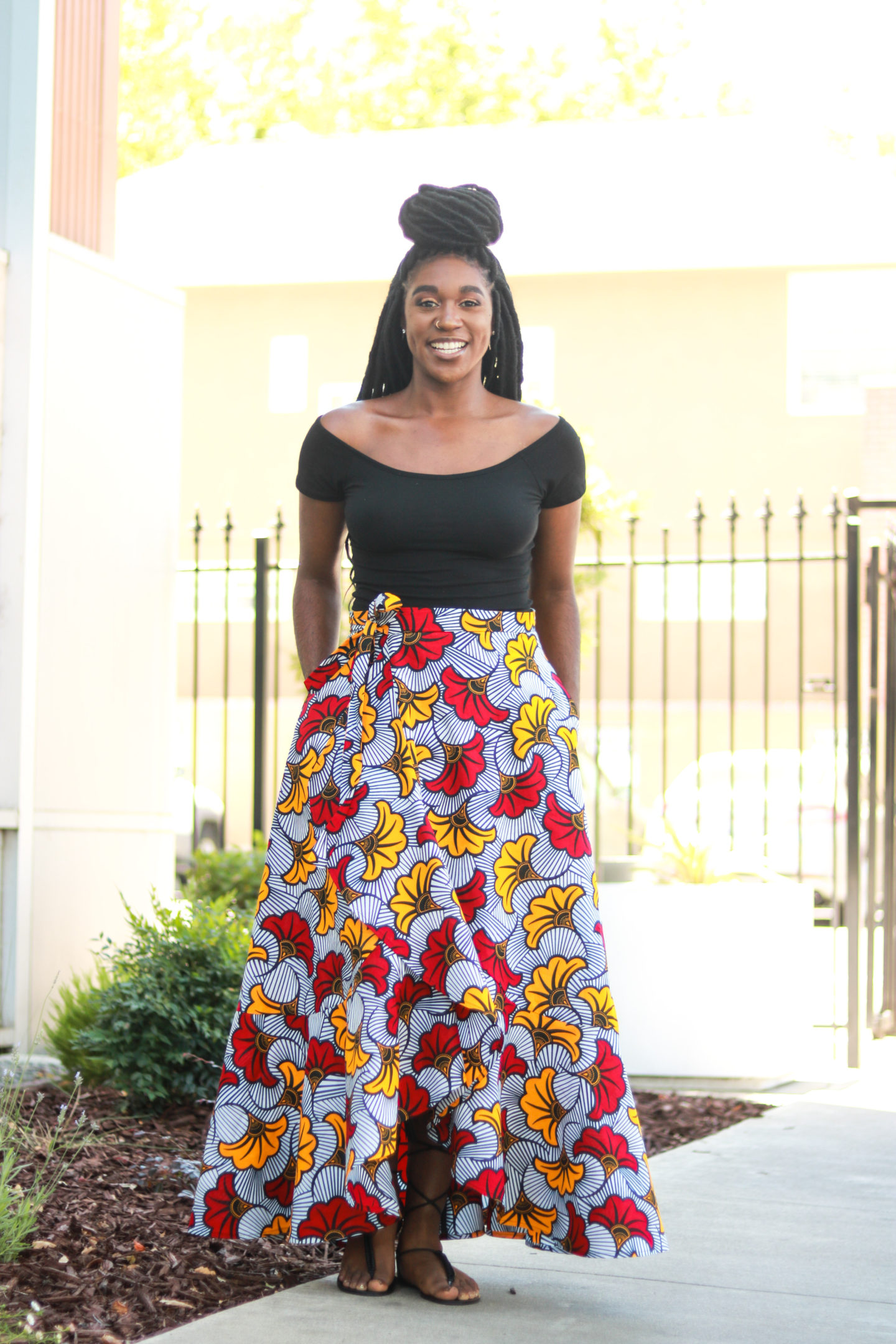 How To Wear Ankara African Print Wrap Skirt With A Blouse-afrocosmopolitan fashion