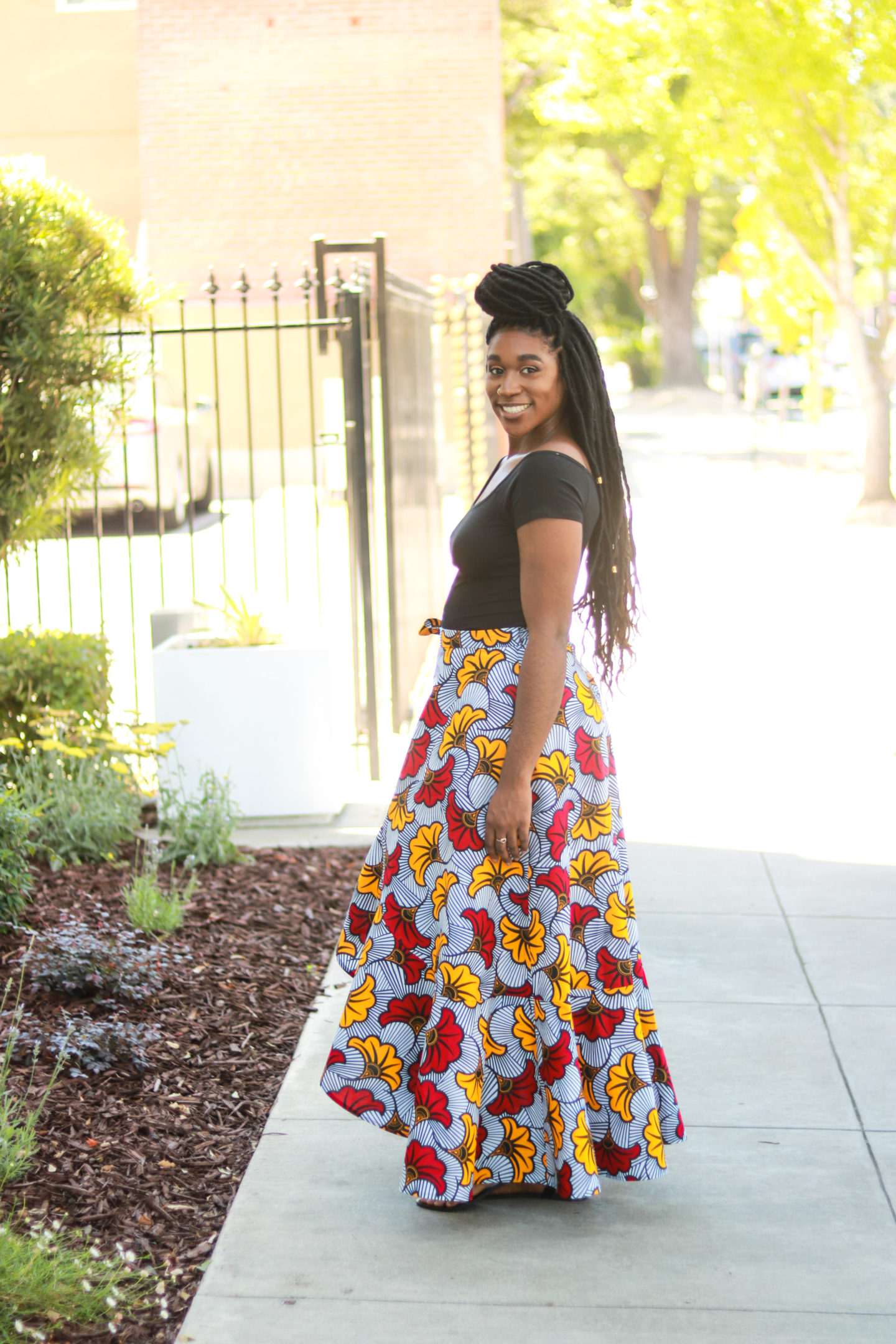 How To Wear Ankara African Print Wrap Skirt With A Blouse-afrocosmopolitan fashion