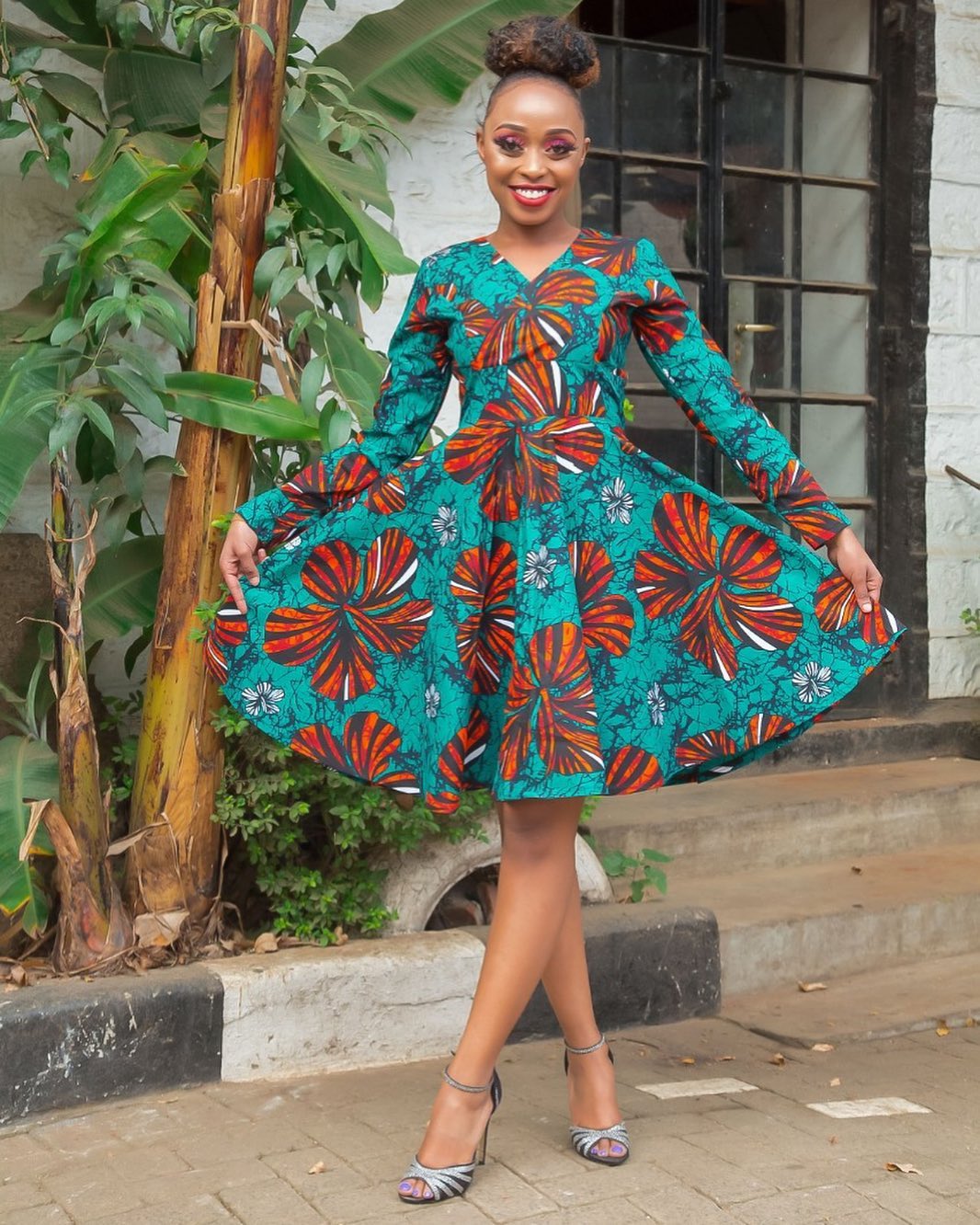 Ankara Maxi Skirt and Denim Jacket Ensemble