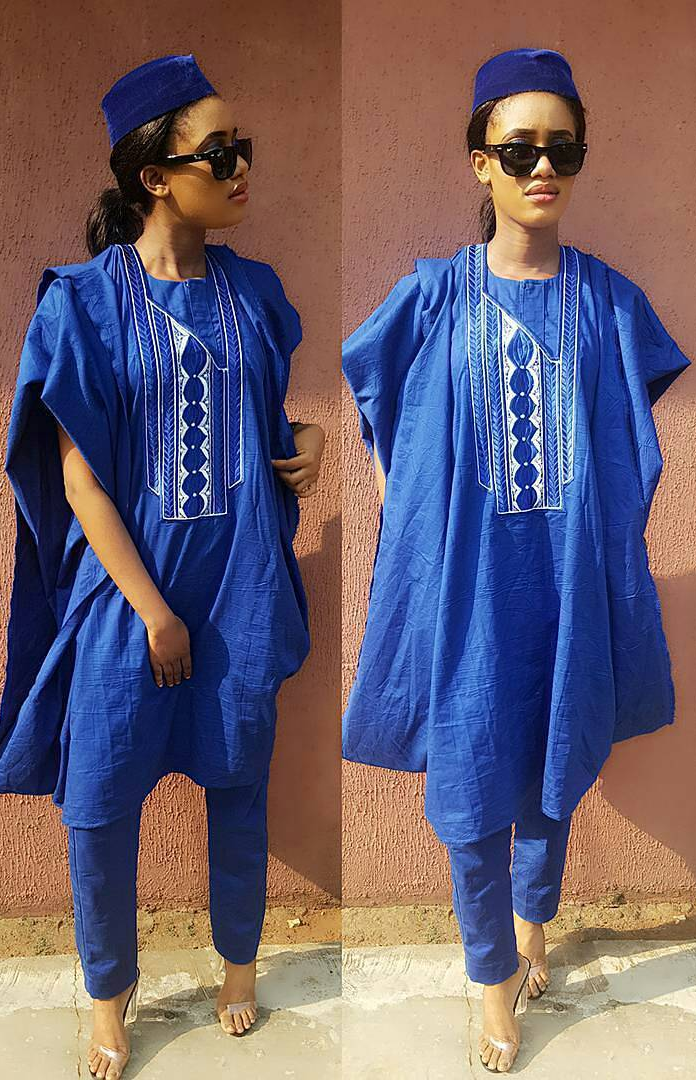 Agbada is a Nigerian attire worn by men. But recently, Nigerian women have turned their attention to this attire